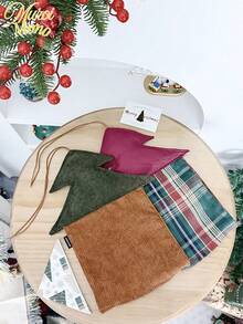 1 Piece Christmas Tree-Shaped Fabric Decorative Tissue Case - Novel Design With Hook For Hanging - Stylish & Cute - Suitable For Christmas - Hung In The Car, Bedroom, Kitchen - Multicolor - View 6