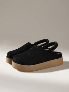 Solecia Women's Casual Versatile Commuting Embroidered Platform Shoes - Black - View 2
