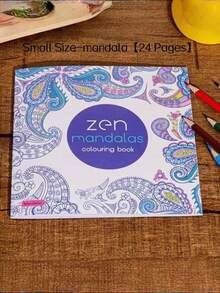 SHEIN 1 Sách tô màu Mandala tiếng Anh 128 trang cỡ lớn dành cho người lớn, liệu pháp nghệ thuật kèm sách mini 24 trang, bộ quà tặng giảm căng thẳng cho nam nữ, Giáng sinh, Halloween, sinh nhật, ngày lễ - Nhiều màu - Xem 16