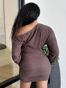 Alexandranx Femmes Tricot Pull à Manches Longues à Épaules Dénudées à Manches Longues pour Automne Hiver Vêtements de Femme, Robe d'Hiver Boho à Manches Longues, Vêtements pour Temps Froid, Tenue de Fête de Noël, Robes d'Automne pour Femmes, Vêtements de Noël pour Femmes, Robes de Fête pour Femmes, Robe de Soirée, Robe d'été, Robe de Noël pour Femmes, Robe du Nouvel An, Robes Élégantes pour Femmes - Marron - Voir 2