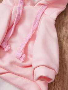 PETSIN 1 Stück rosa Elefantenohren Samt Haustier Hut Kapuze Herbst/Winter dick Kordelzug Haustier warm und windabweisend Haustierkleidung - Pink - Übersicht 5