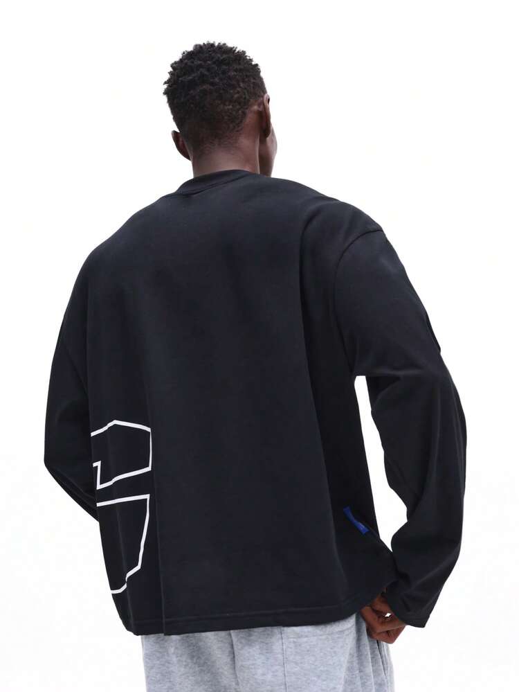 Long Sleeve Tee With Abstract Print