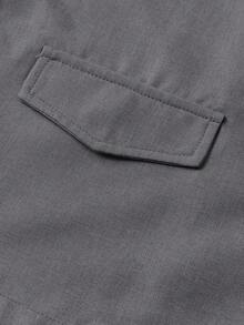 SHEIN 2 件套青少年男童夏季休闲学院绅士风格纯色西装外套和松紧腰正装裤套装，适合生日派对、晚会、表演、婚礼 - 灰色 - 查看 10