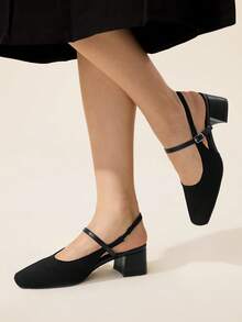 CUCCOO BASICS Women's Fashionable Versatile Minimalist Backless Pumps - Black - View 8