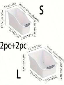 4pcs/2pcs/1pc Plastic Multifunctional Storage Box, Arc Pulley Design, Suitable For Household Cleaning Products, Household Necessities, Storage Boxes, Baskets, Household Finishing Containers. - Multicolor - View 7