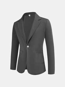 SHEIN 2pcs Teen Boys Casual Suit Set, Gentleman Style, Streetwear, Punk, Rock, School, Suitable For Daily Wear, Parties, Music Festivals, Spring/Summer, Weddings, Holidays, Beach Vacation Gray Suit Suit Men 3 Piece Suit - Grey - View 7