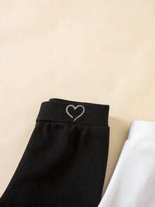 Genkimix Kids 2pcs Girls Leggings With Embroidered Bow Pattern, Velvet Lining, Suitable For Casual Daily Wear, Autumn/Winter - Multicolor - View 5