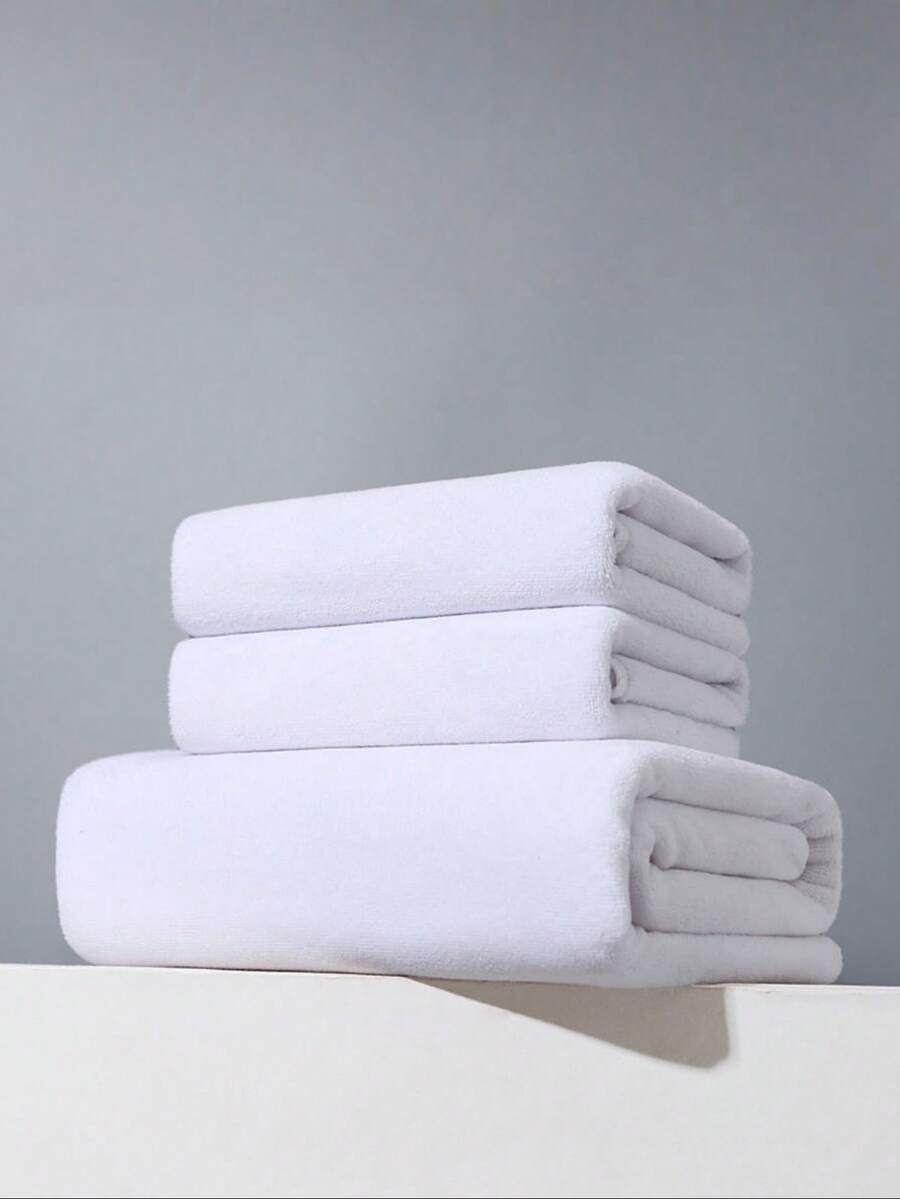 超细纤维速干纯色成人浴巾,大号尺寸 40x80、70x140 或 80x160,适用于家庭、酒店、健身房、瑜伽、旅行、露营、海滩、游泳、防晒、披肩、野餐、夏季假期 - 白色 - 查看 1