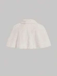 SHEIN MOD 女士优雅蓬松短款斗篷外套，秋冬季，返校节服装