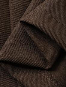 DAZY Quần âu xếp ly màu trơn đơn giản dành cho nữ, mùa thu - Cà phê nâu - Xem 8