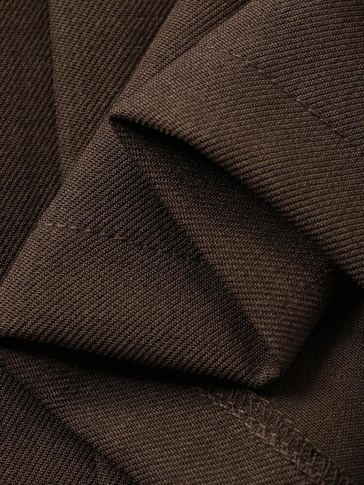 Women's Casual Solid Color Pleated Loose Suit Pants, Autumn