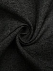 SHEIN CURVE+ Đầm tay ngắn màu trơn cổ điển thường ngày cỡ lớn dành cho nữ - màu đen - Xem 5