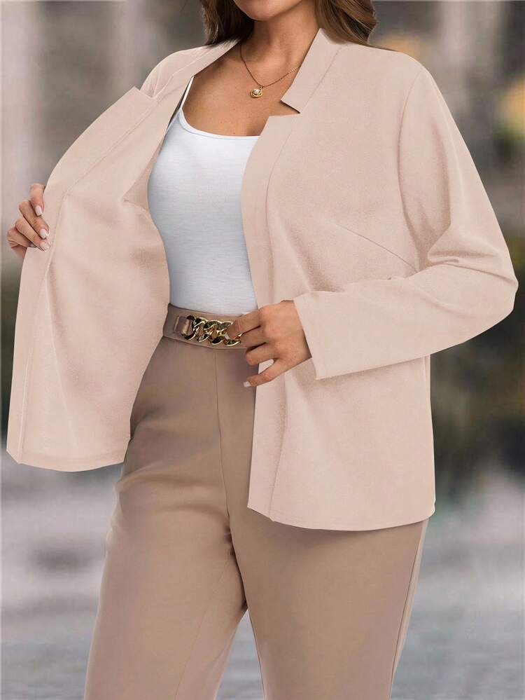 Plus Size Women's Casual Solid Color Basic Cardigan