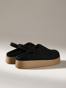 Solecia Women's Casual Versatile Commuting Embroidered Platform Shoes - Black - View 4