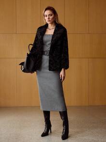 MOTF PREMIUM JAQUETA COM GOLA DE PELE SINTÉTICA PARA INVERNO - Preto - Visão 4