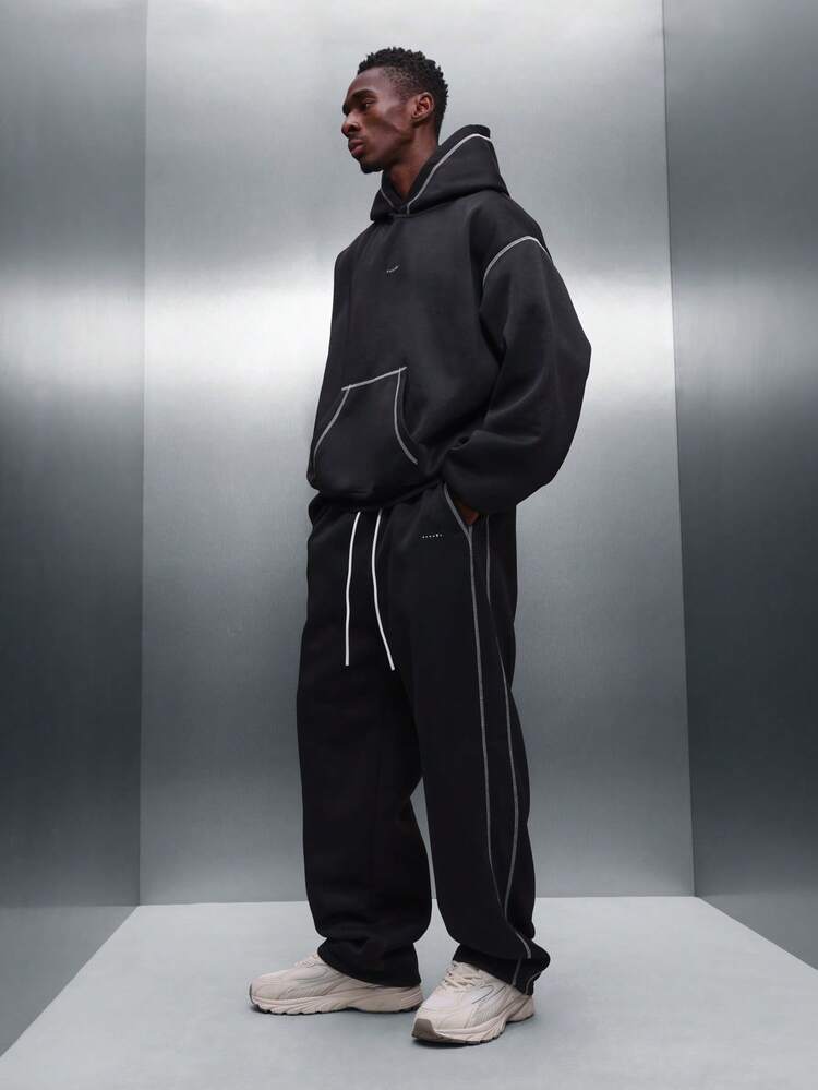 PLAYBOY X SUMWON Ensemble sweat à capuche oversize et pantalon de jogging avec surpiqûres contrastées