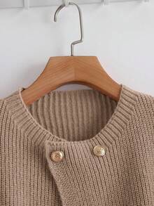 GlowEve Áo len cardigan thời trang mới dành cho nữ, phong cách Châu Âu và Mỹ sang trọng, đa năng, tối giản - Màu nâu  Mocha - Xem 4