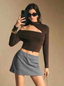 Poéselle Váy ôm body họa tiết kẻ caro thời trang thanh lịch cho nữ - Đen và trắng - Xem 4