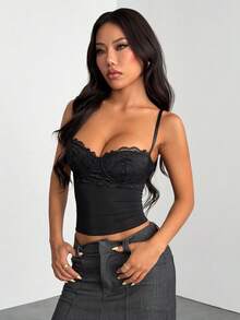 SHEIN PETITE 新款秋冬棕色扎染印花长袖修身连衣裙,适合晚宴、约会、日常穿着,时尚百搭,棕色连衣裙,女士秋季连衣裙 - 黑色 - 查看 7