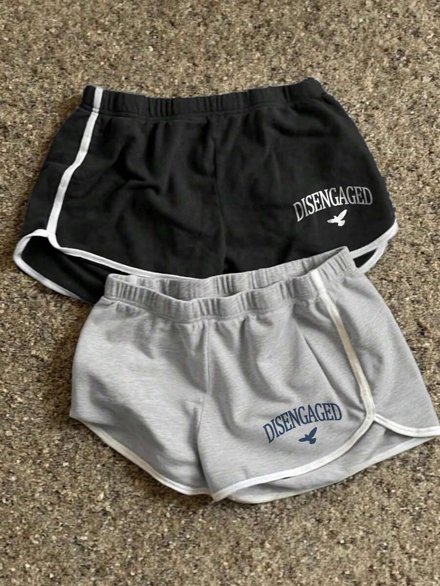 Glimmora Quần short họa tiết chữ dành cho nữ, thích hợp cho các buổi đi chơi hàng ngày - Nhiều màu - Xem 1