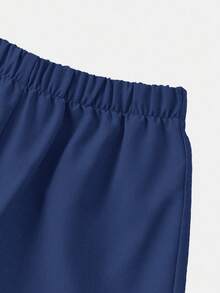 SHEIN Set de 2 piezas Conjunto informal de estilo gentleman para niño preadolescente, chaqueta blazer de unicolor y pantalón formal de cintura elástica, adecuado para fiesta de cumpleaños, evento de noche, actuación, boda