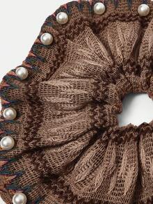 MOTF PREMIUM BROWN IMITATION PEARL CROCHETED HAIR BAND (RANDOM PATTERN) - Brown - View 6