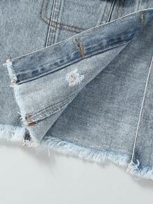 Sparklyn 少女Y2K风格牛仔两件套，秋冬新品，学院风，外套+百褶裙套装，休闲街头风，长袖做旧牛仔外套+牛仔百褶迷你裙，中蓝色复古水洗牛仔布，宽松时尚百搭套装，牛仔新品套装