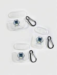 BATMAN X SHEIN 透明无线耳机盒 - 卡通图案，带黑色挂钩（时尚粉丝必备） - 無色 - 查看 6