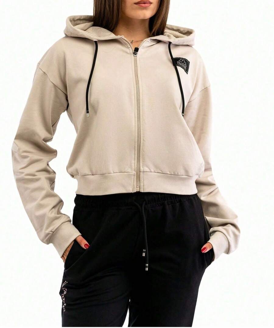 Kappa Women's Full Zip Hoodie Beige - CLOUD - View 1