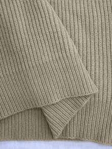 Selianne 新款时尚简约法式女式毛衣裙 - 卡其色 - 查看 8