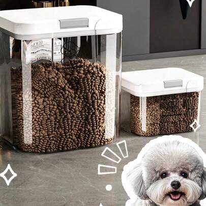 1 hộp đựng thức ăn cho thú cưng chống ẩm và chống côn trùng dung tích 2,9L/5L/10L/15L, xô đựng thức ăn cho chó/mèo dung tích lớn, hộp đựng ngũ cốc kín khí cho thú cưng, thiết kế trong suốt để kiểm tra lượng thức ăn còn lại.