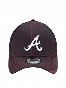 New Era Atlanta Braves 39thirty Unisex Baseball Cap Black - Black - View 2