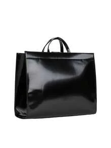 Tommy Hilfiger Logo Detail Glossy Women's Tote Bag Black - Black - View 3