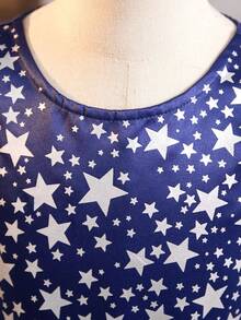 Young Girl Elegant & Cute Navy Blue Mesh Dress - Navy Blue - View 3