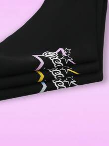 Notgurli 3pcs/Pack Black Seamless V-Shape Star Print Adhesive Panties