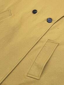 Lumivelle Manteau/veste longue/trench-coat élégant à double boutonnage avec patchwork col châle pour femmes - Multicolore - Voir 13
