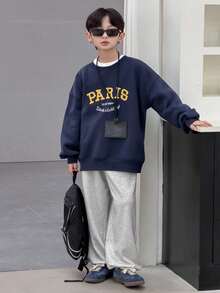 DAZY Tween Boys' Drawstring Waist Pockets Casual Pants - Light Grey - View 2