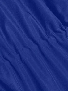 EMERY ROSE 女士宽松简约撞色收腰休闲外套 - 寶藍色 - 查看 4