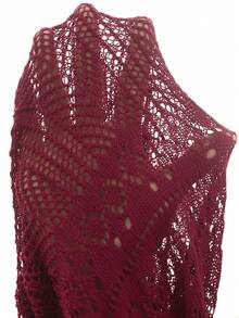 Brillora Bộ 2 món áo len không tay cổ chữ V cài nút phía trước và chân váy trơn màu dành cho nữ - Màu Đỏ Sâu - Xem 11