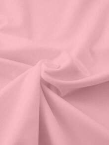 EMERY ROSE Kaos Wanita Lengan Pendek Kasual Motif Hati & Bunga Kerah Bulat, Serbaguna untuk Musim Panas - Baby Pink - View 4