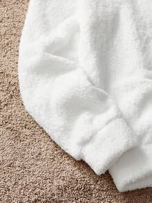 SWAVVY 2pcs Men's Fleece Fashionable Plush Hooded Sweatshirt Set, Autumn/Winter, Long Sleeve Top - Multicolor - View 4