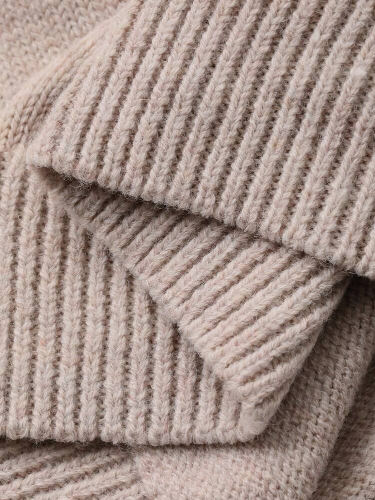 Women's Casual Solid Color Half-Zip Sweater, Autumn/Winter