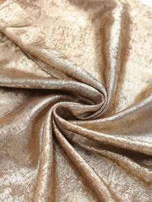 Femmeverse 大码女式金属质感弧形V领无袖时尚上衣 - 金色 - 查看 6