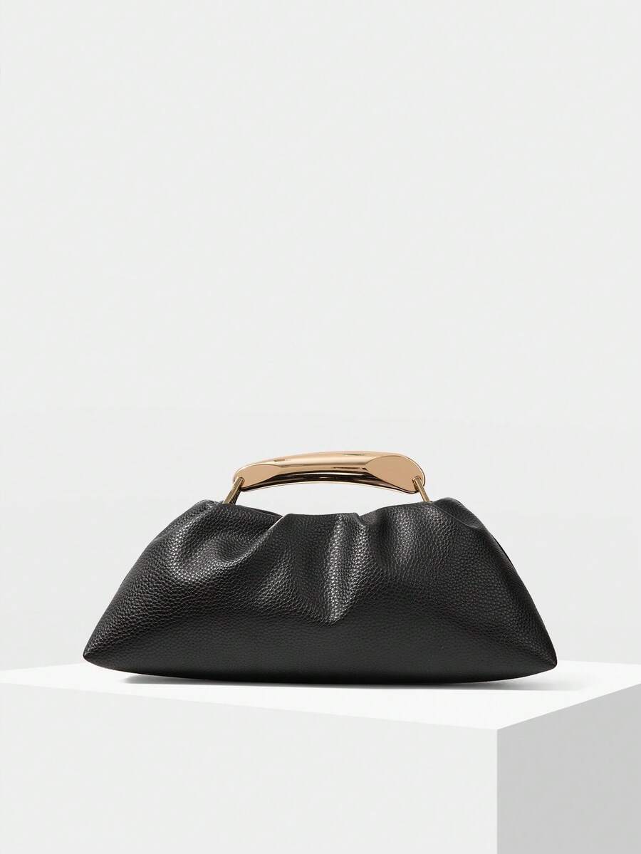 MOTF PREMIUM PU LEATHER BEADED TOP HANDLE BAG - Black - View 2