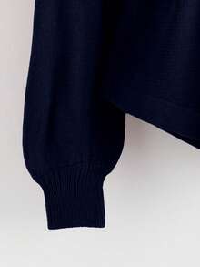 GlowEve New Elegant Button Decor Pullover Sweater, Minimalist European & American Style Fashion Knit Top - Royal Blue - View 4