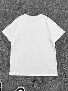 Glimmora Y2K复古日系花卉老虎印花T恤，男士宽松舒适休闲上衣，适合日常穿着 - 白色 - 查看 2