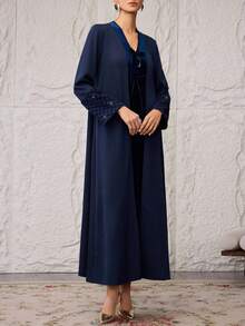 Al Najma 女士土耳其长款连衣裙和阿拉伯传统长袍 - 寶藍色 - 查看 5