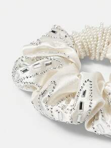 MOTF PREMIUM CHAMPAGNE FAUX SILK SCRUNCHIE - White - View 4