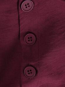 Franclia Váy dài chữ A màu trơn cạp cao xẻ tà xếp ly cài nút cỡ lớn dành cho nữ, phong cách đường phố Pháp thanh lịch, tối giản, cổ điển kiểu Úc, trang phục thường ngày ở nhà, thích hợp cho Halloween, Giáng sinh, Lễ tạ ơn, Tiệc trà chiều, những dịp trang trọng, Tụ họp gia đình, Mùa thu/Đông - Màu Tím - Xem 3