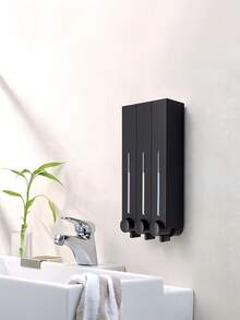 1pc Wall-Mounted 420ml Black Soap Dispenser,Single/Double/Triple Head Available Home Bathroom DecorFall Decor Back To School - Black - View 1